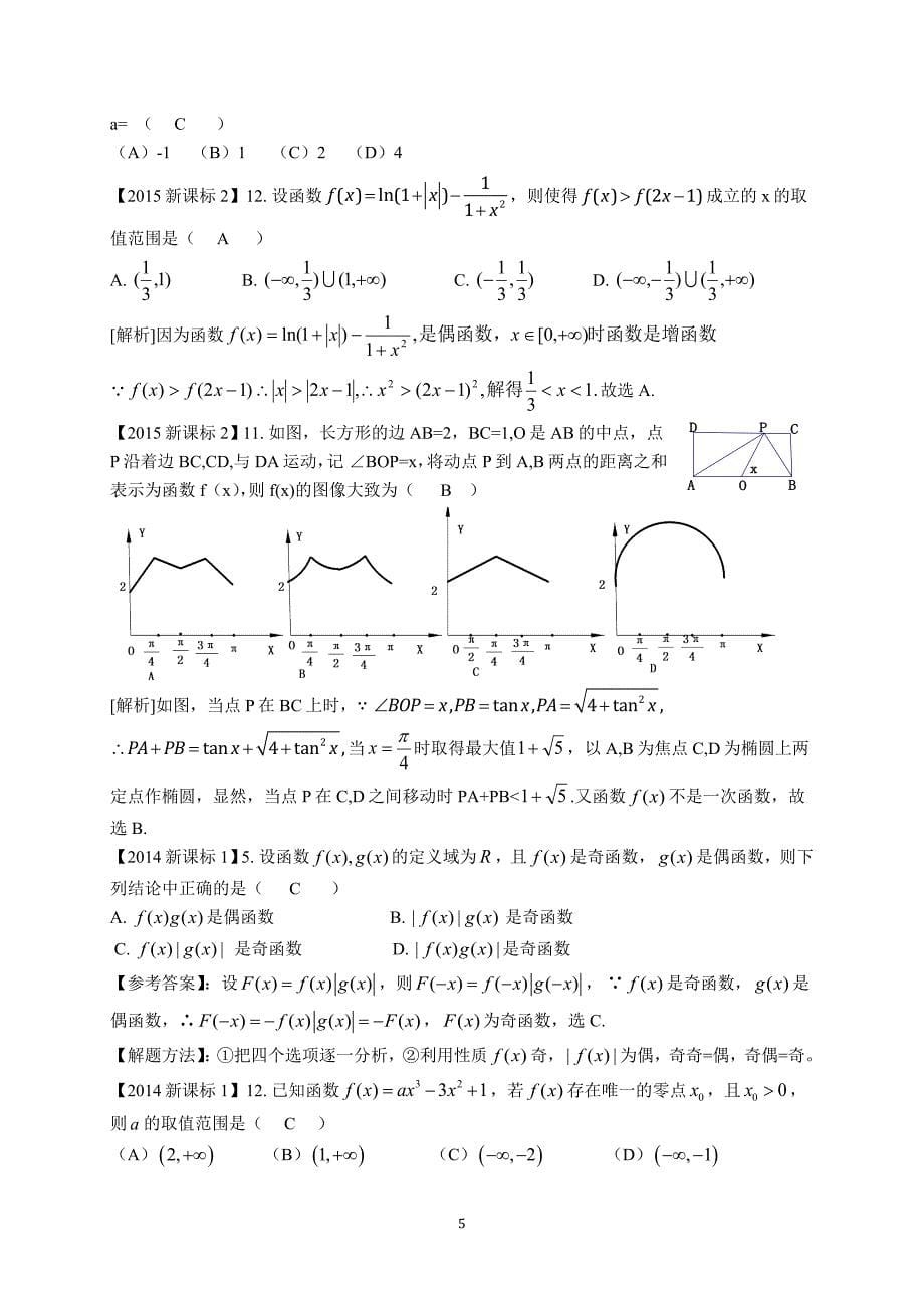 2011-2019高考数学函数与导数分类汇编(文)_第5页