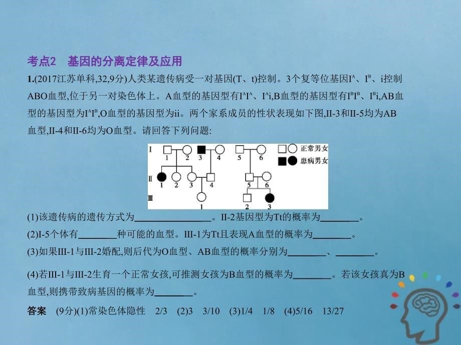 2019版高考生物一轮复习 专题11 基因的分离定律课件教学资料_第5页