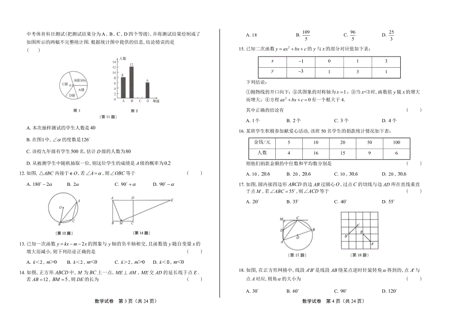 2017年山东省泰安市中考数学试卷含答案_第2页