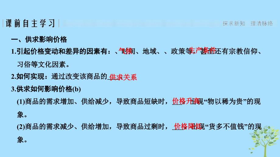 （浙江专版）2019学年高中政治 第一单元 生活与消费 第二课 多变的价格 1 影响价格的因素课件 新人教版必修1教学资料_第3页