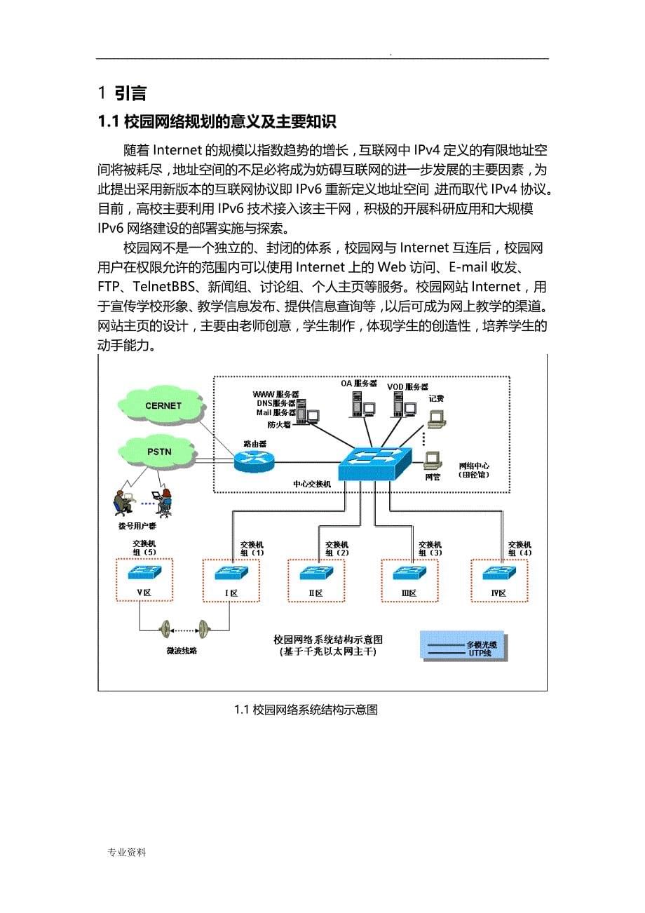 校园网络规划设计方案张晓宇_第5页