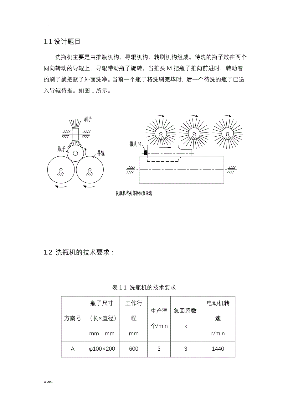 机械原理课程设计报告之洗瓶机_第4页