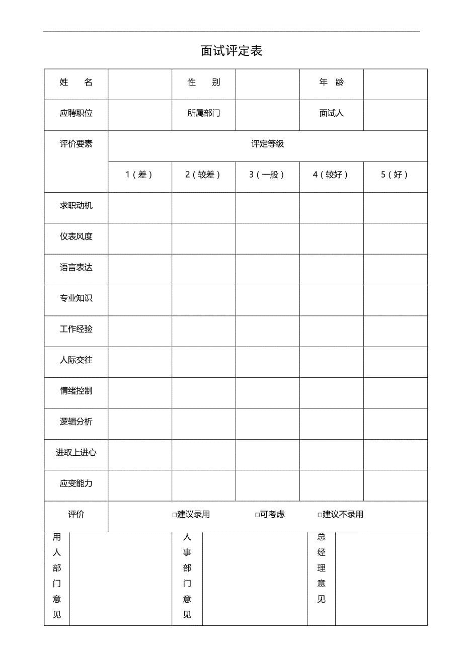 企业办公室常用表格大全26张(1)_第5页