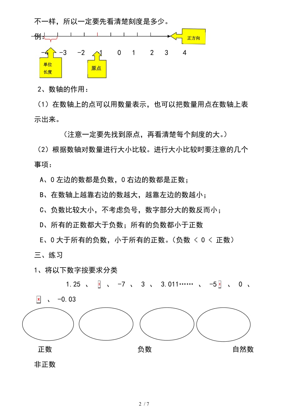 负数百分数二单元知识点总结和复习_第2页