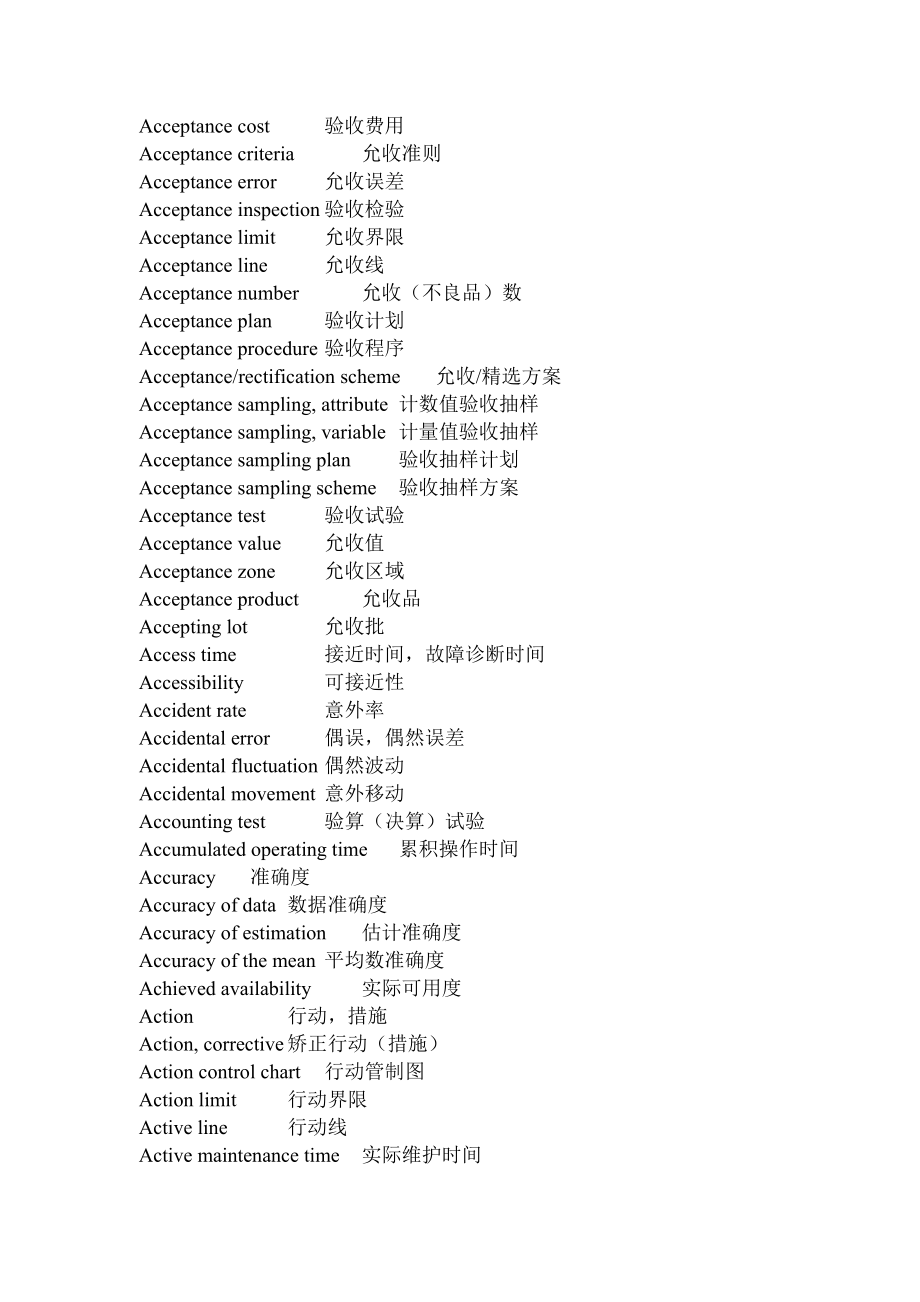 质量英语词汇大全（中英對照）（_第2页