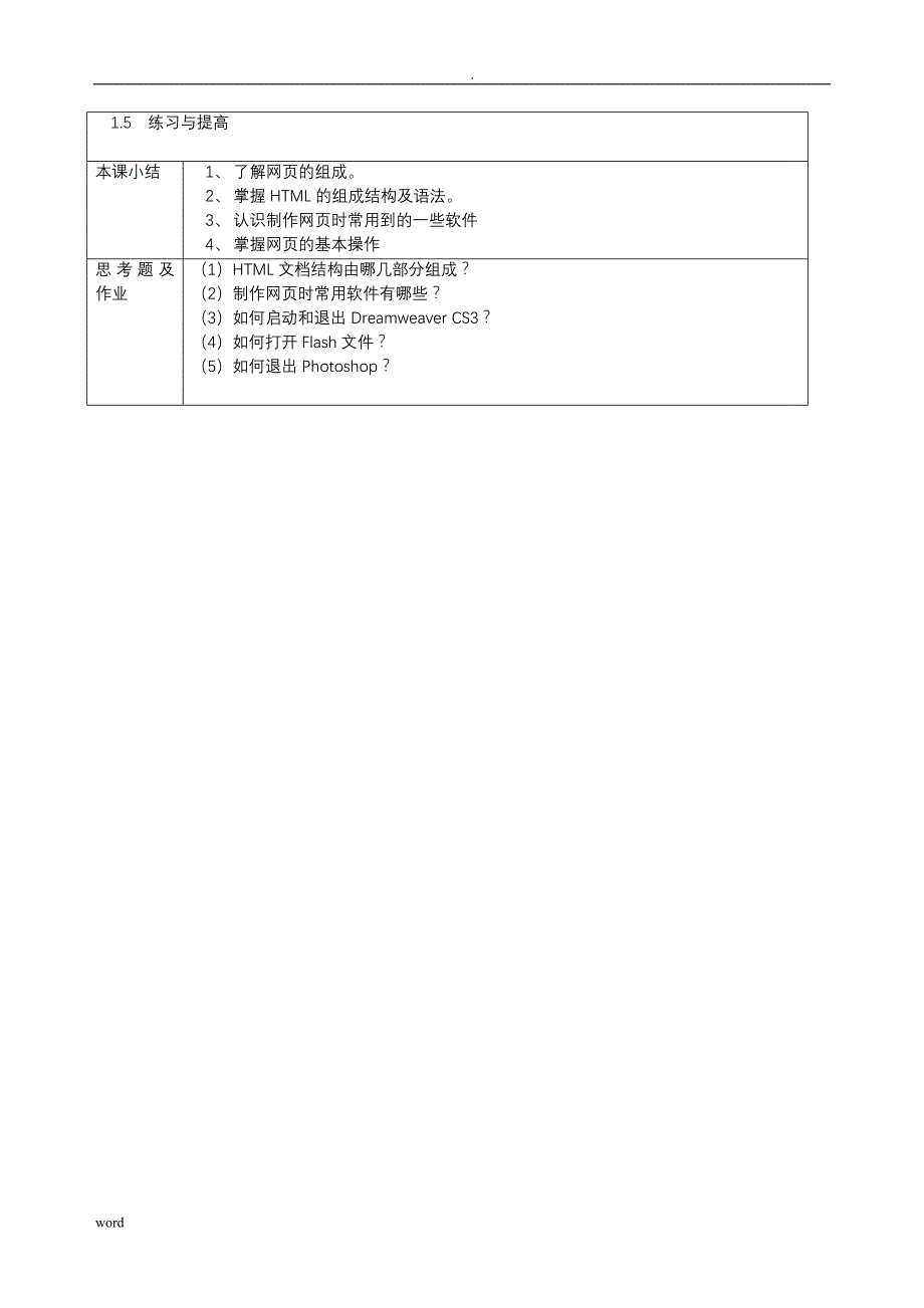 网页设计制作电子教案_第2页