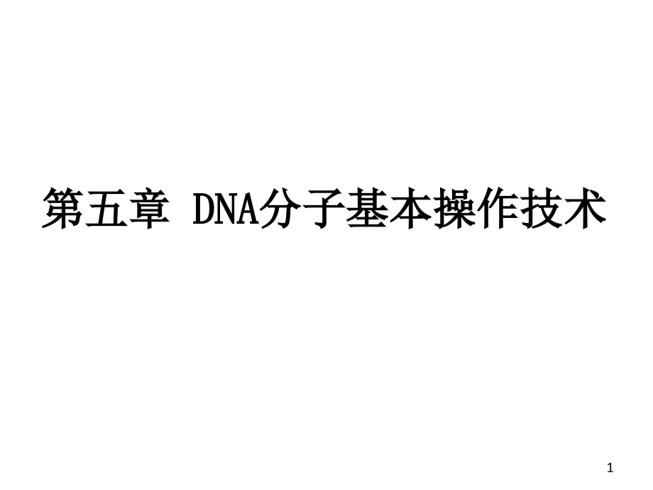 分子生物学第五章---DNA分子基本操作技术_第1页