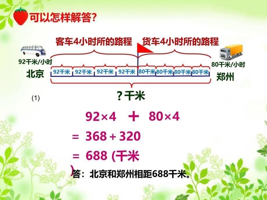 冀教版五年级数学第五单元相遇问题_第5页