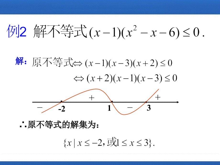 必修5 3.2.4 一元高次不等式的解法_第5页