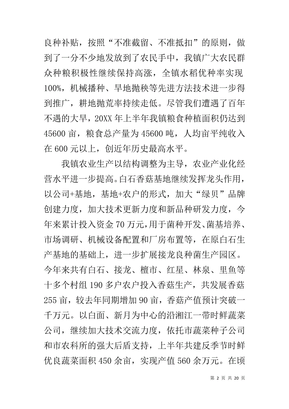 ＸＸ乡镇20XX年上半年工作总结 个人工作总结_第2页