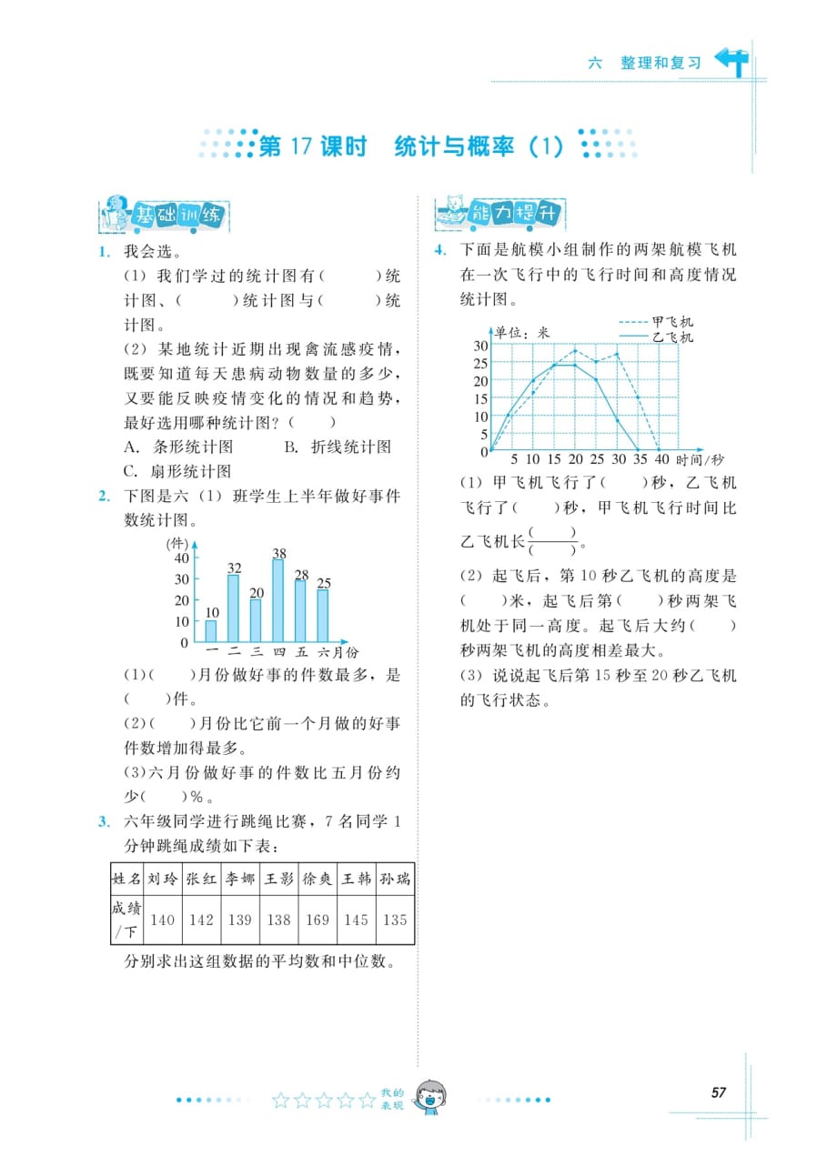 六年级下册数学试题课时练习：6 整理和复习 第17、18课时人教版_第1页