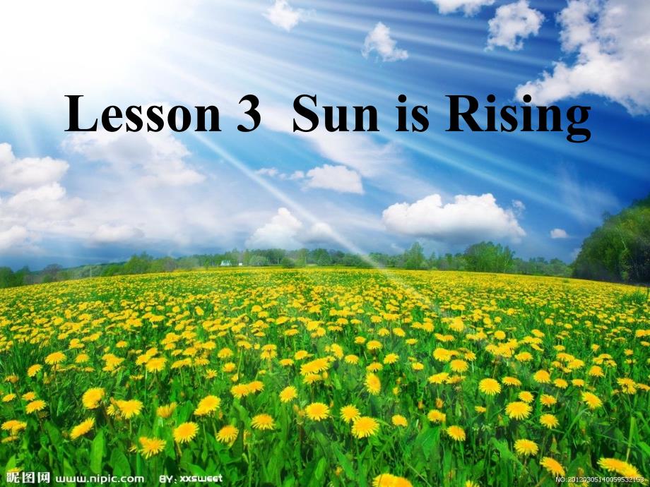 冀教版八年级下册lesson3_The_Sun_Is_Rising_第1页