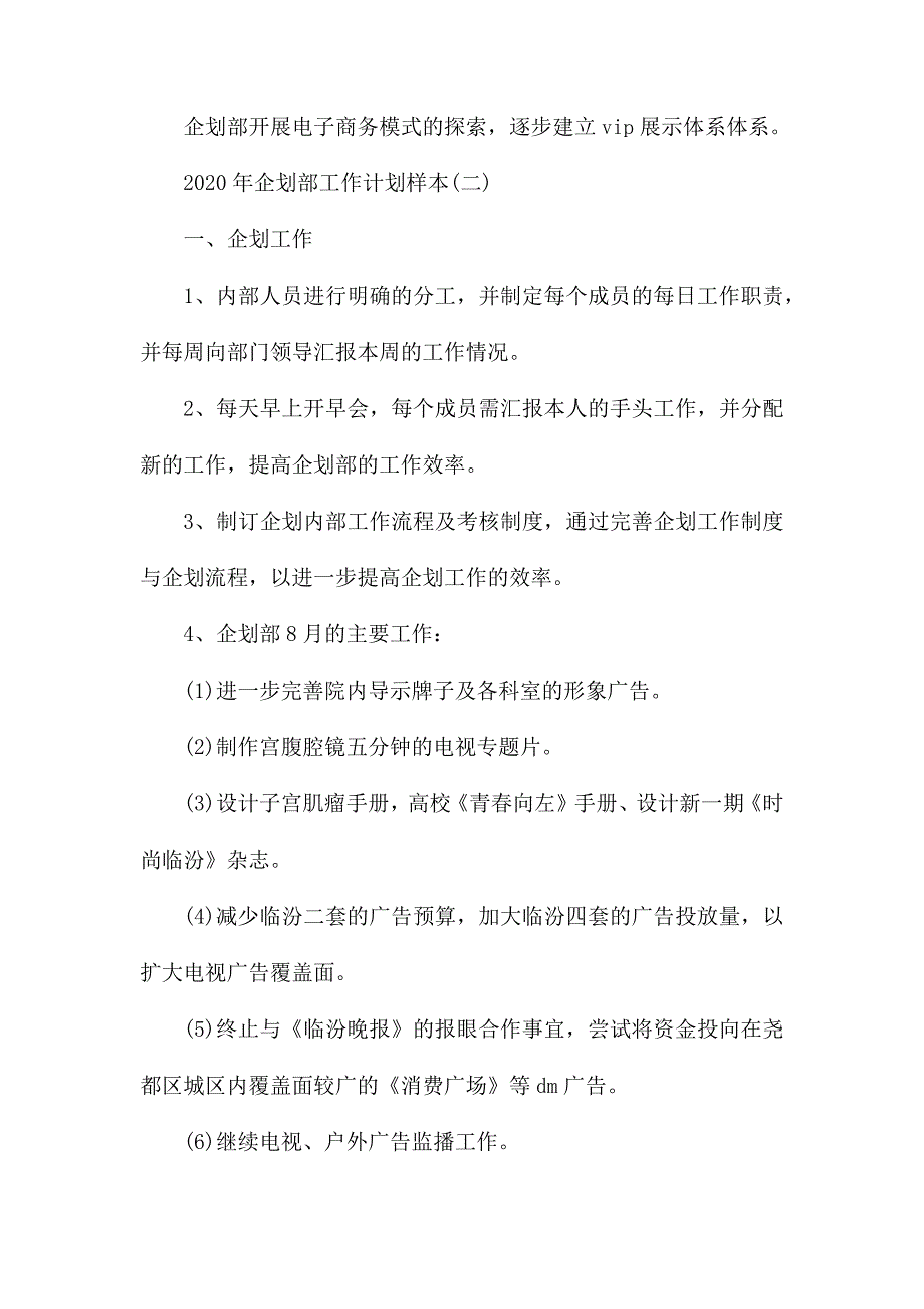 2020年企划部工作计划样本_第4页