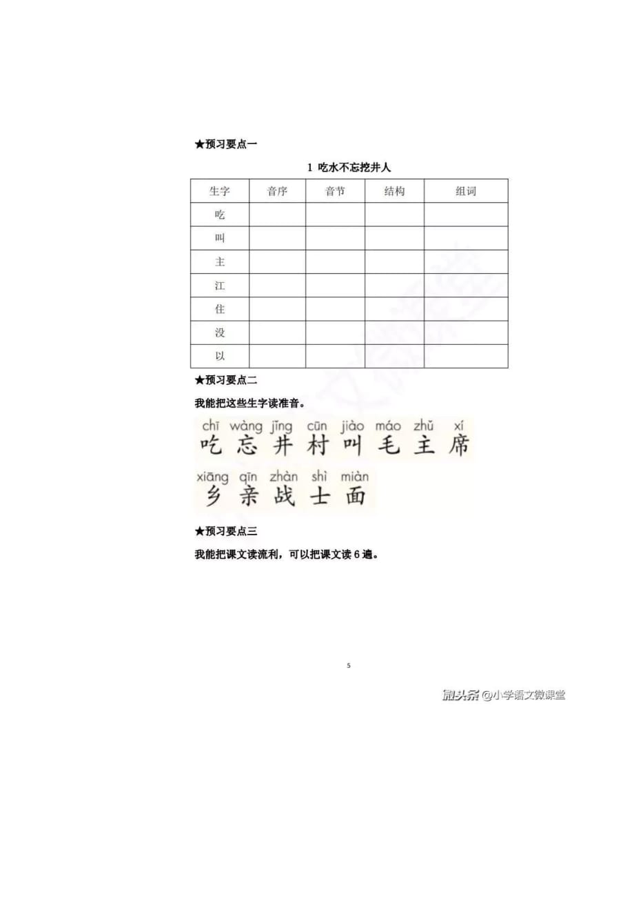 2020年一年级语文下册预习要点课文11吃水不忘挖井人素材（png）新人教版_第1页