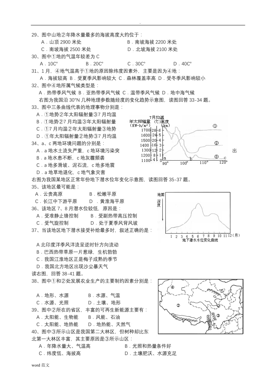 气候--高二区域地理复习用题_第4页