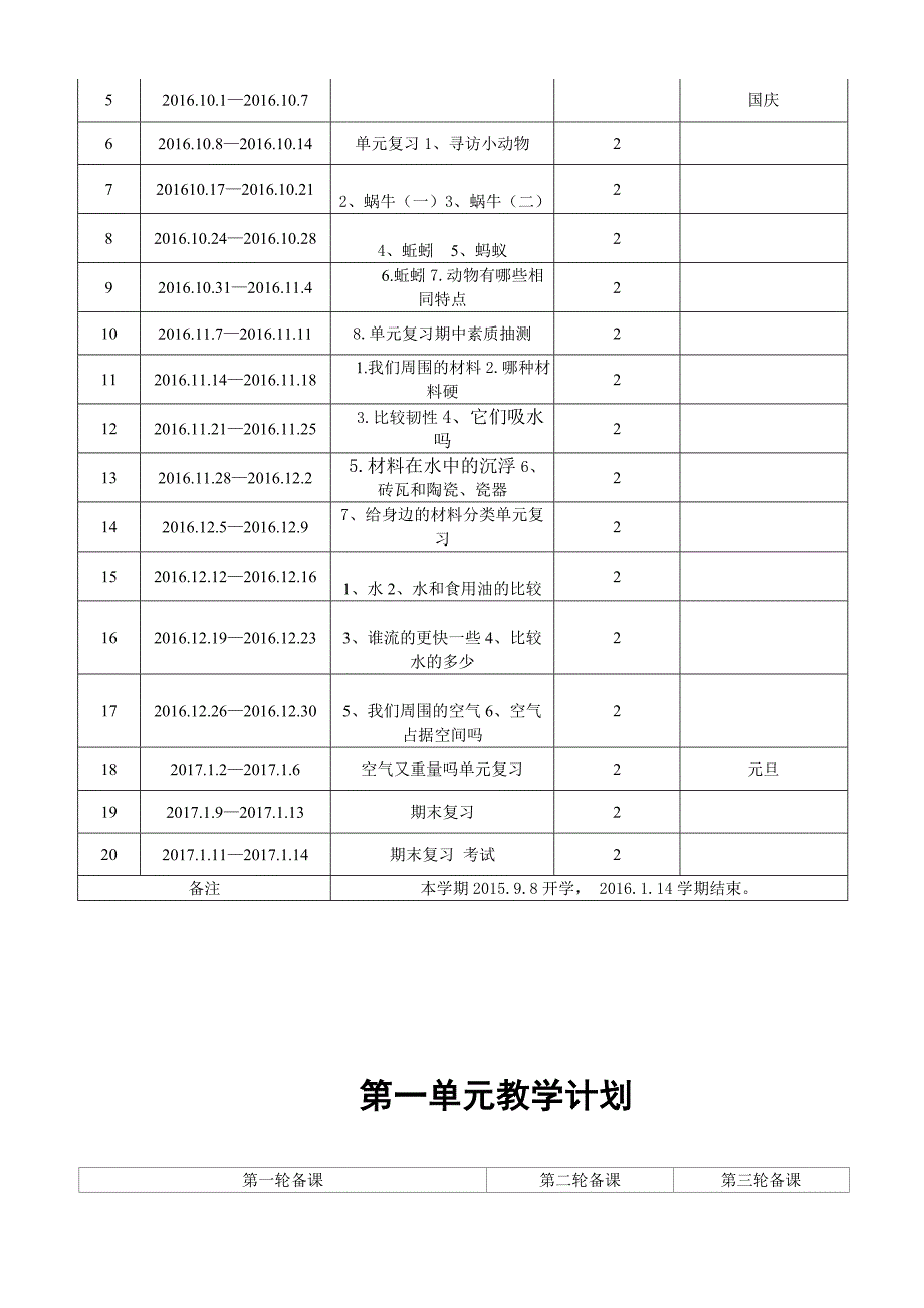 教科版三年级上册科学教学进度及教案_第4页