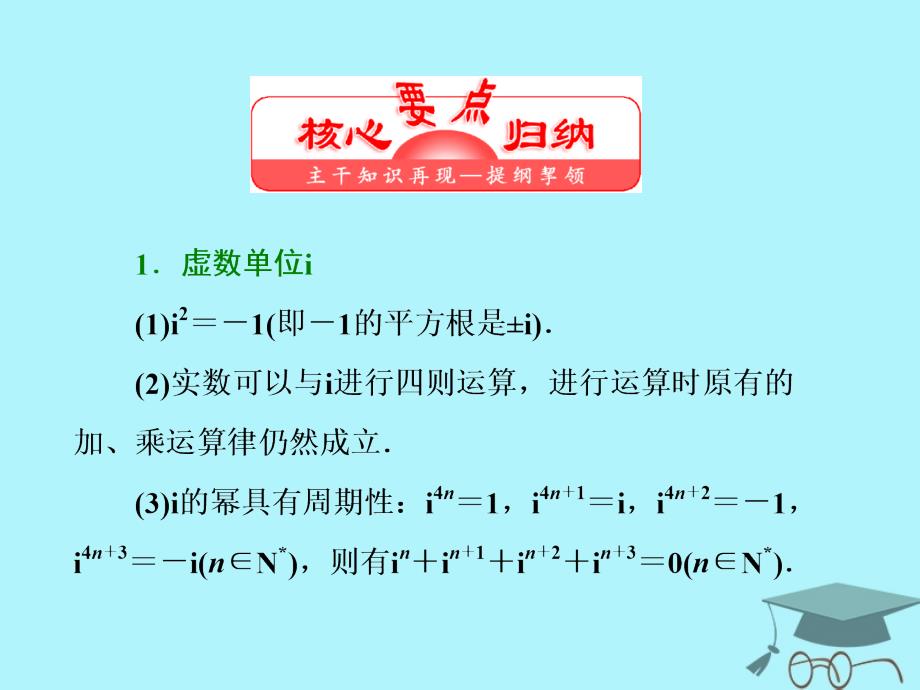 2017-2018学年高中数学 第三章 数系的扩充与复数的引入章末小结知识整合与阶段检测课件 苏教版选修2-2_第3页