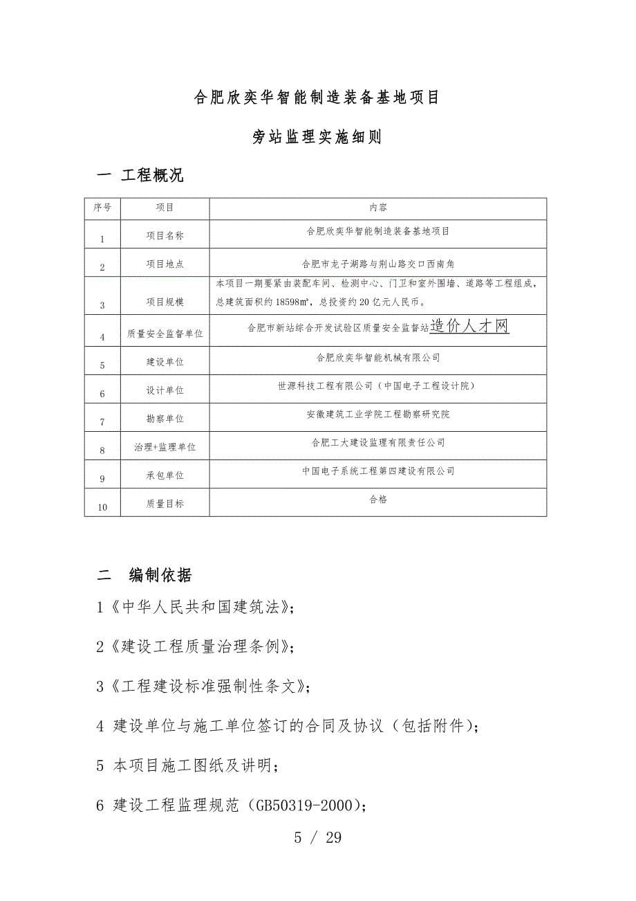 智能制造装备基地项目策划旁站监理_第5页