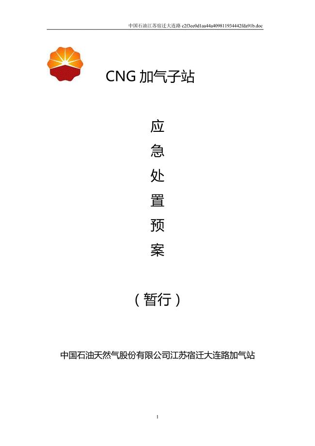 【精编】CNG加气子站应急预案