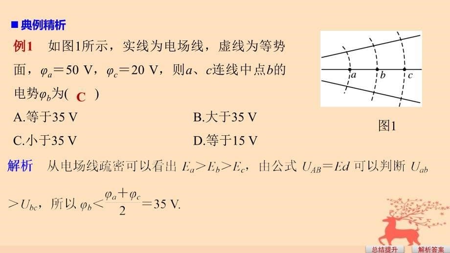 2017-2018学年高中物理 第一章 静电场 第6讲 匀强电场中电势差与电场强度的关系 示波管原理课件 教科版选修3-1_第5页