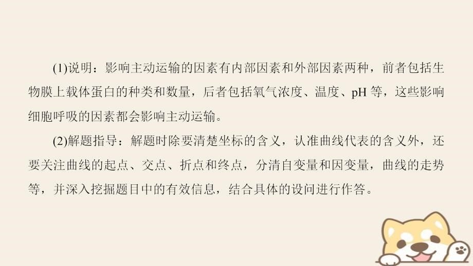 2019学年高中生物 第四章 细胞的物质输入和输出 微专题突破1 外界因素对物质跨膜运输影响的曲线分析课件 新人教版必修1教学资料_第5页