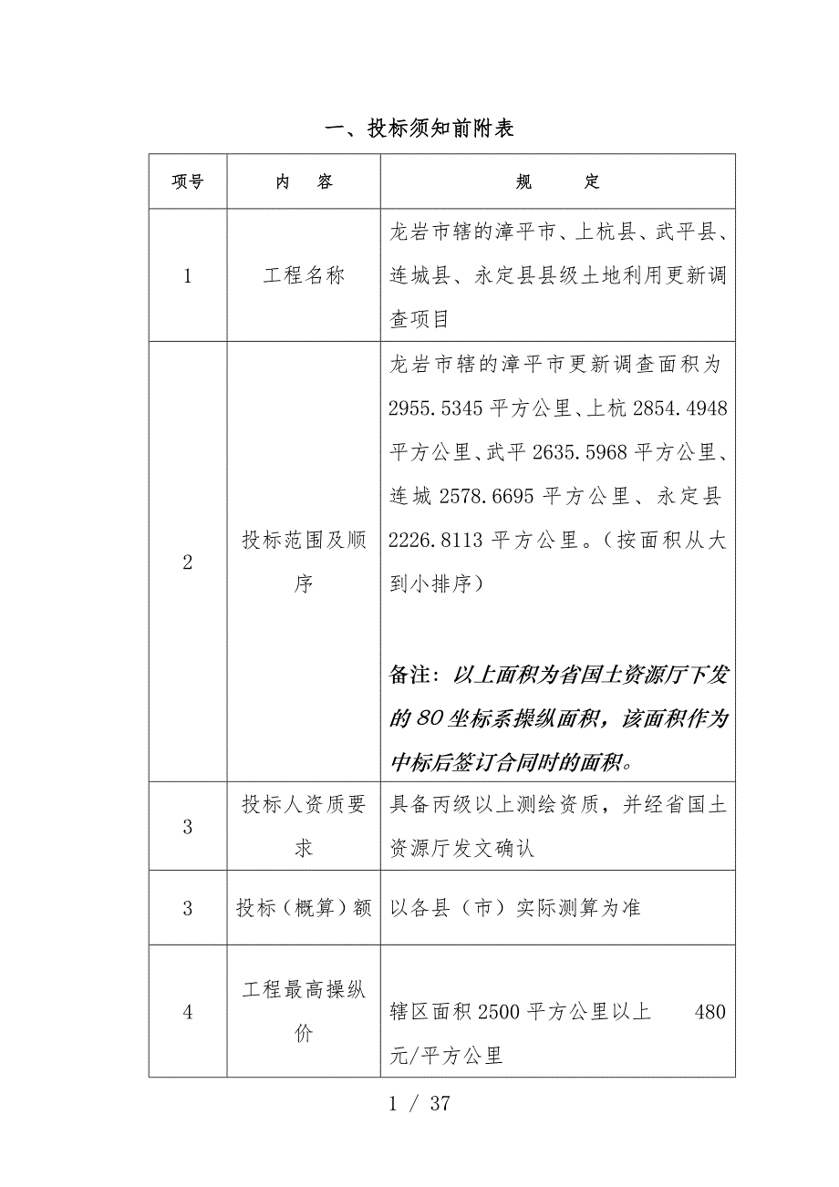 招标工程项目综合说明与投标须知_第1页