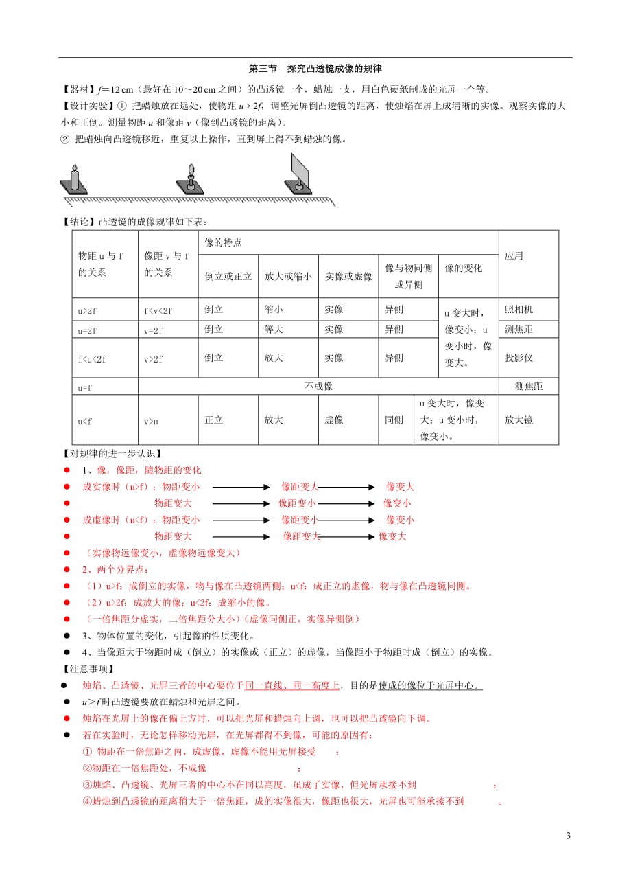 5 八年级物理第五章透镜及其应用知识点详解总结_第3页