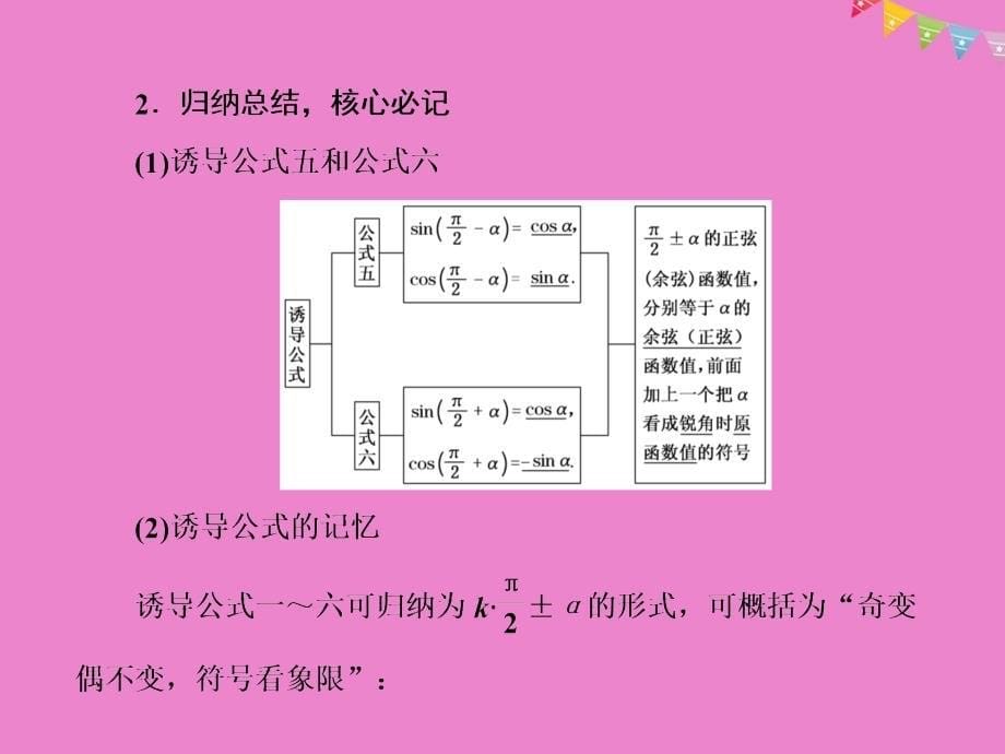 2017-2018学年高中数学 第一章 三角函数 第3节 第2课时 诱导公式五、六课件 新人教A版必修4_第5页