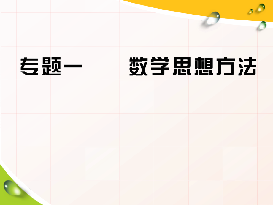 中考数学专题复习专题1 数学思想方法_第1页