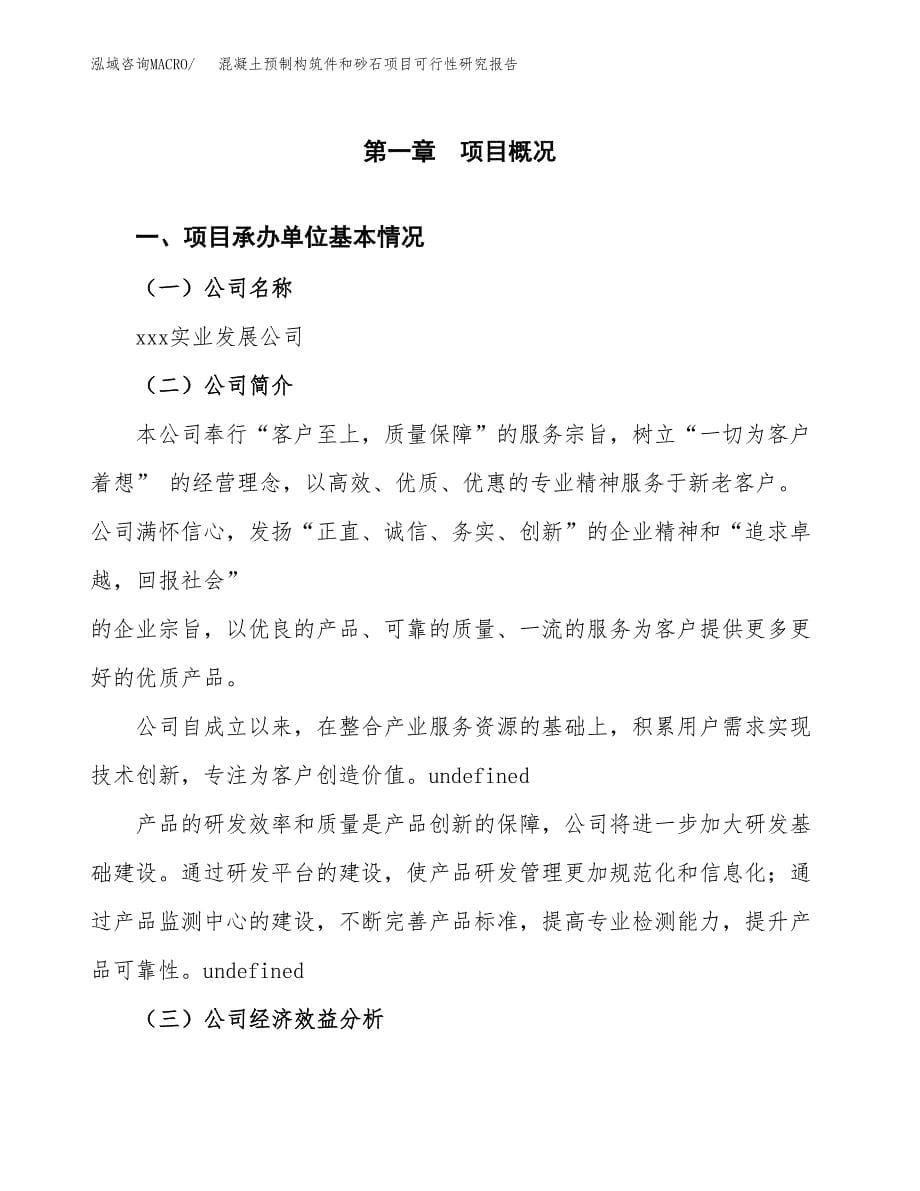 混凝土预制构筑件和砂石项目可行性研究报告模板及范文.docx_第5页