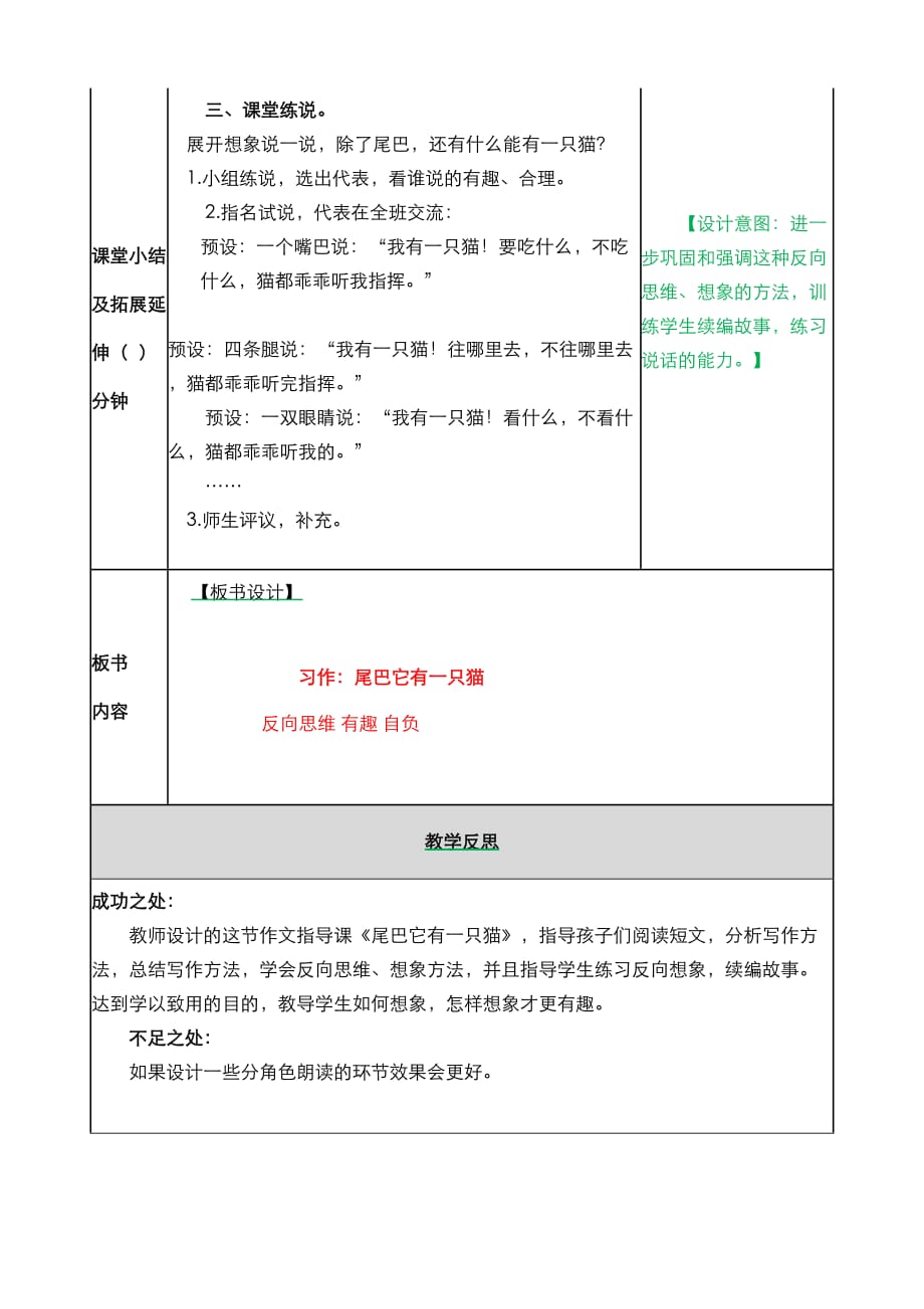 部编语文三年级下册习作例文：尾巴它有一只猫教案_第3页