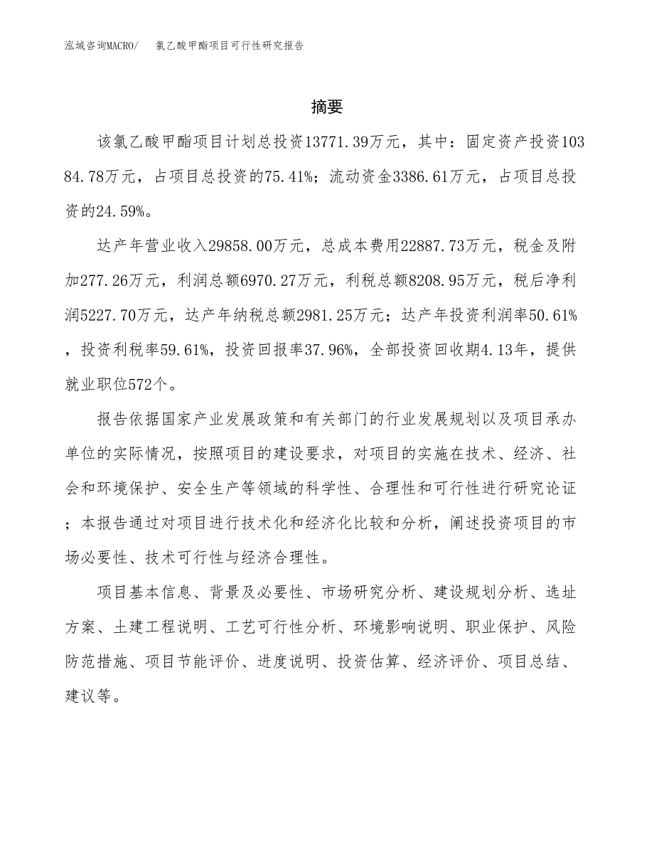 氯乙酸甲酯项目可行性研究报告模板及范文.docx_第2页