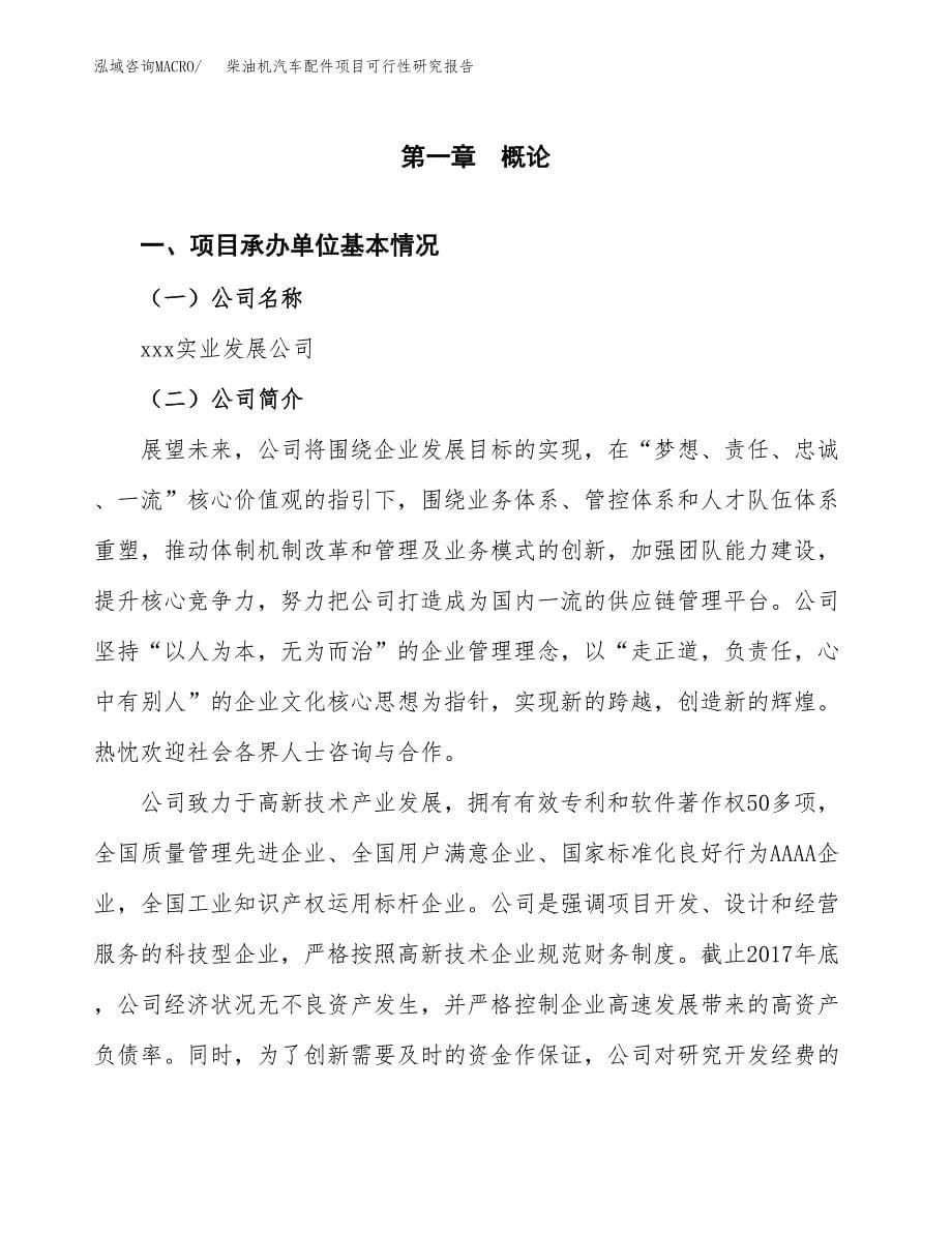 柴油机汽车配件项目可行性研究报告模板及范文.docx_第5页