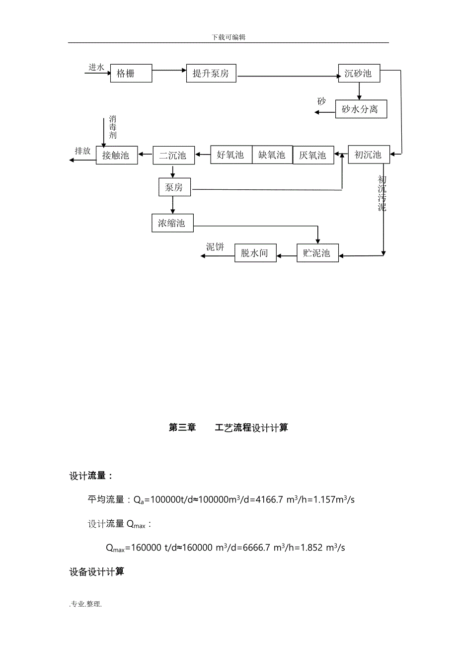 某城市100000td污水处理厂设计说明_第4页