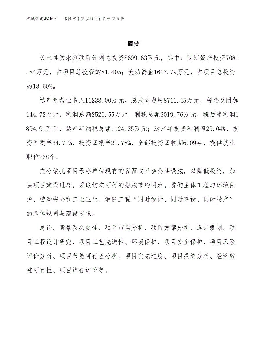 水性防水剂项目可行性研究报告模板及范文.docx_第2页