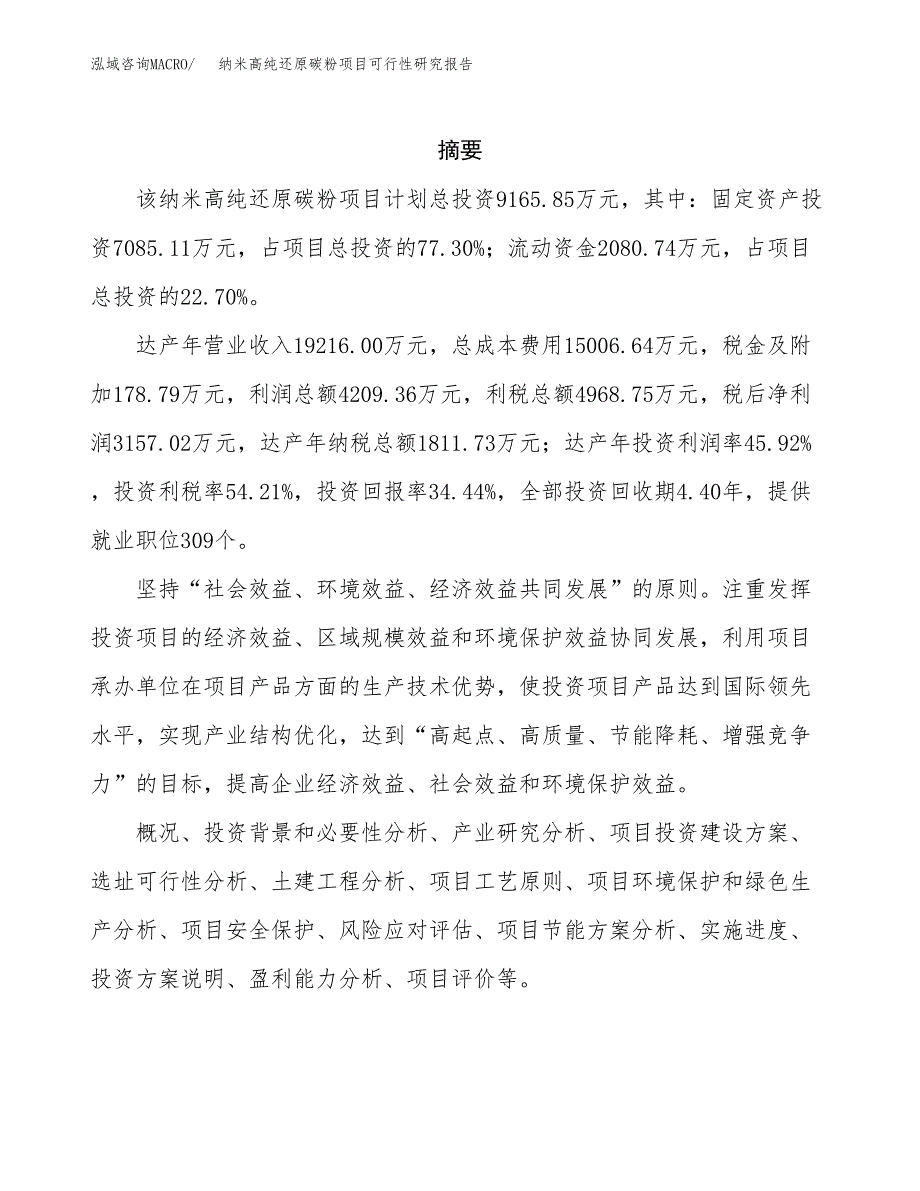 纳米高纯还原碳粉项目可行性研究报告模板及范文.docx_第2页