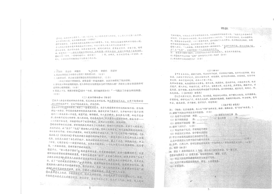 安徽省合肥市第四十五中学2018届九年级三模语文试题（扫描版）.pdf_第2页