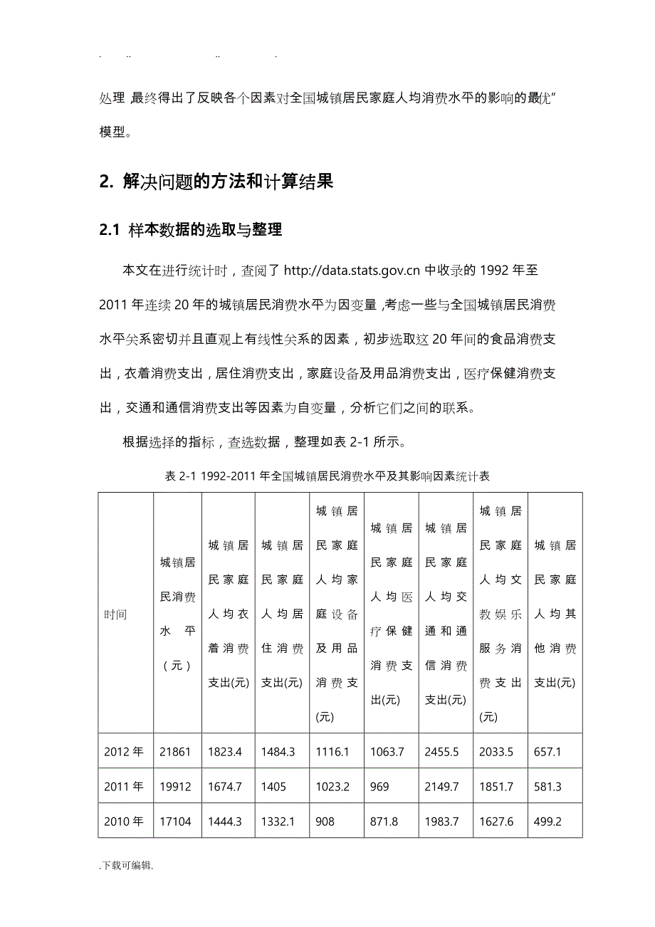 全国城镇居民消费水平的逐步回归分析报告_第3页