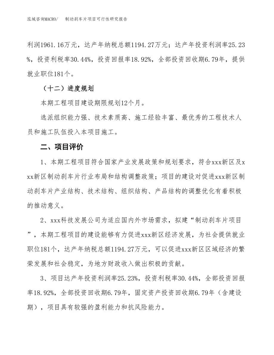 制动刹车片项目可行性研究报告(立项及备案申请).docx_第3页