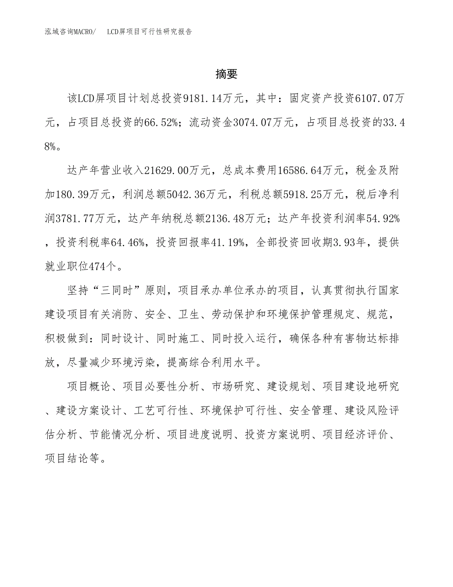 LCD屏项目可行性研究报告模板及范文.docx_第2页