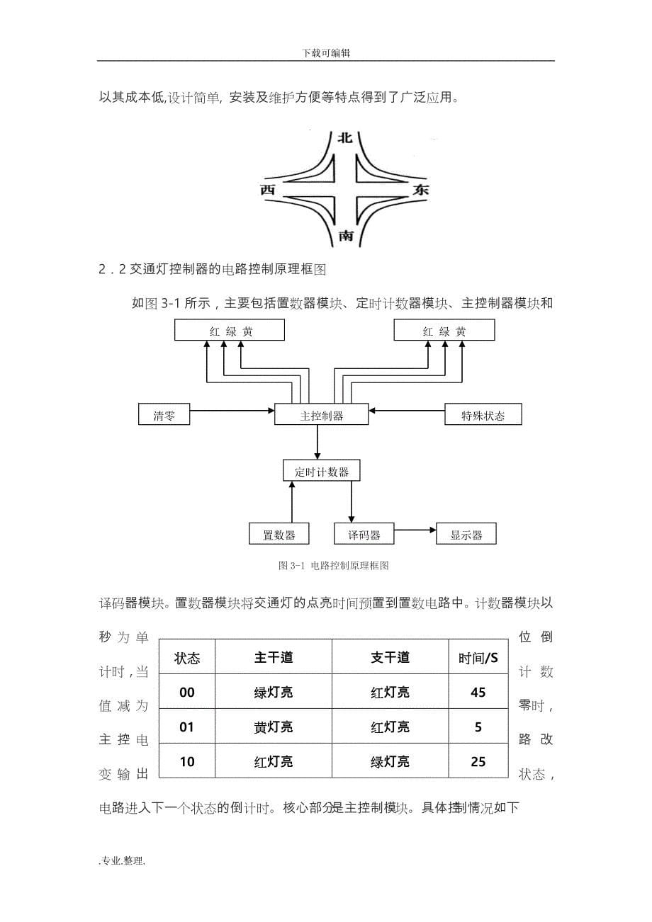 EDA交通灯控制系统的课程设计报告书_第5页