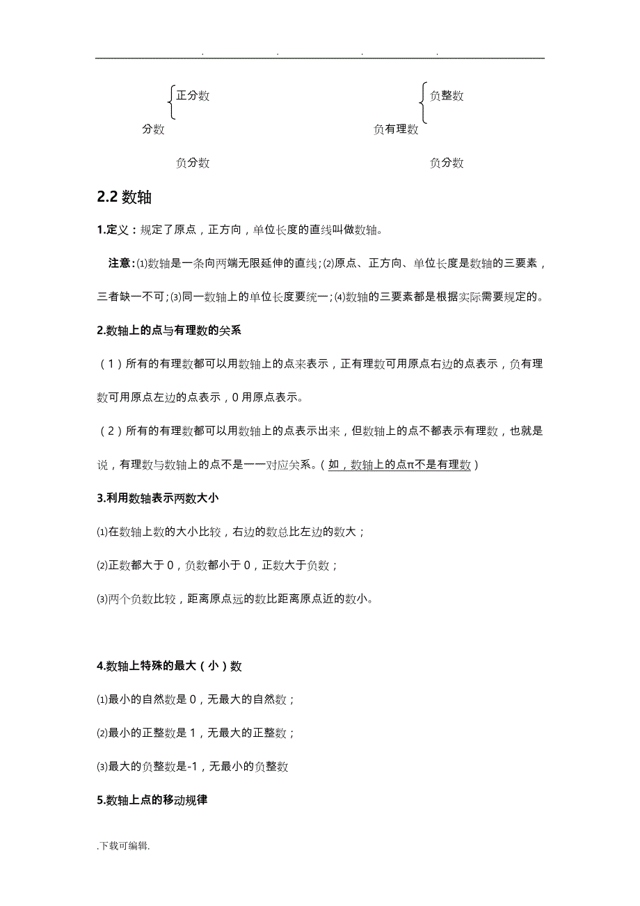 苏教版七年级上数学期中复习知识点汇总_第2页