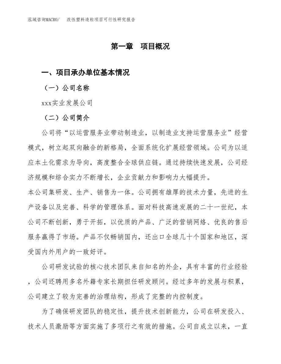 改性塑料造粒项目可行性研究报告模板及范文.docx_第5页