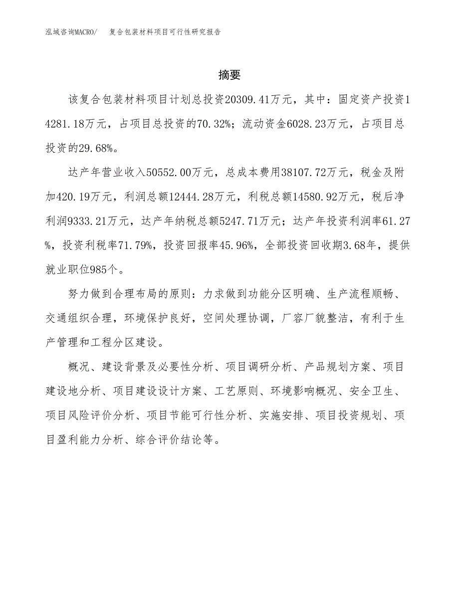 复合包装材料项目可行性研究报告模板及范文.docx_第2页