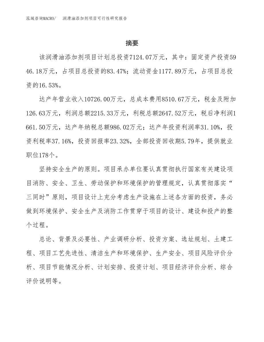 润滑油添加剂项目可行性研究报告模板及范文.docx_第2页