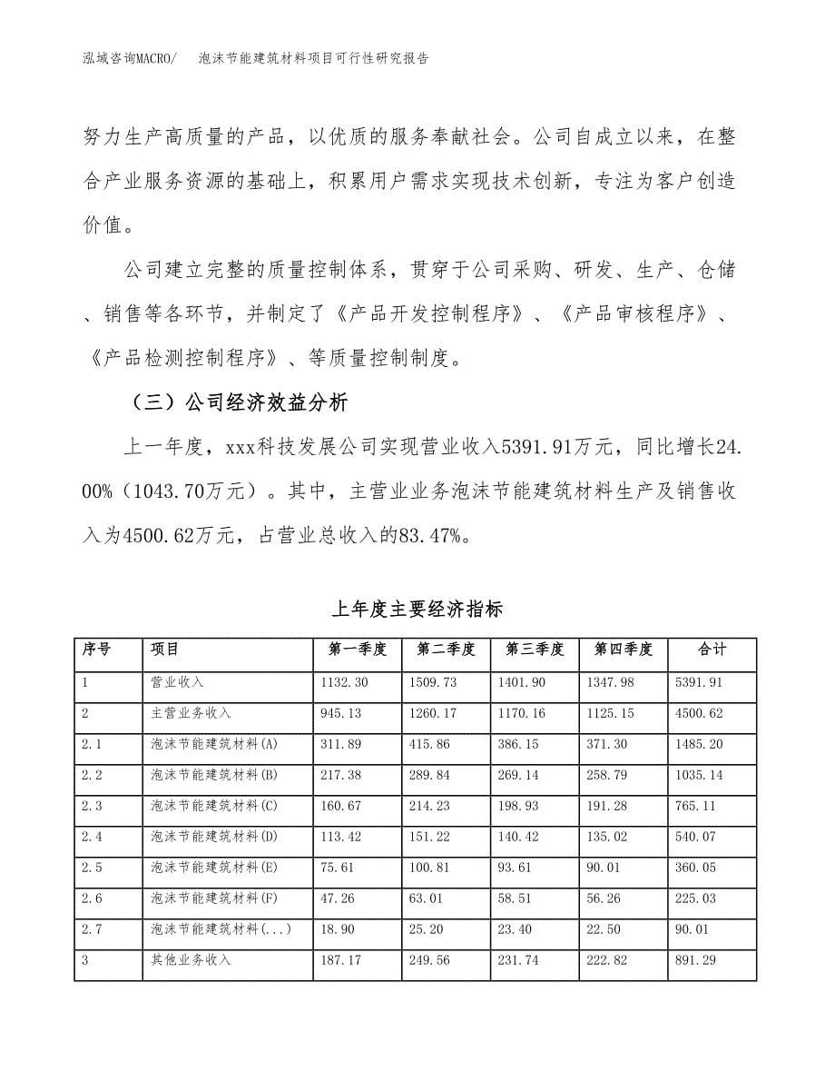 泡沫节能建筑材料项目可行性研究报告模板及范文.docx_第5页