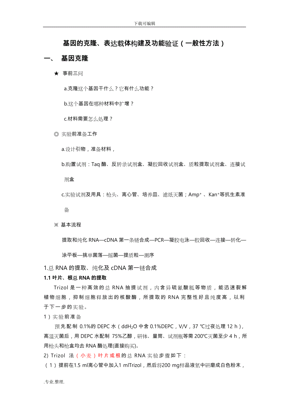 基因的克隆、表达载体构建与功能验证_第1页