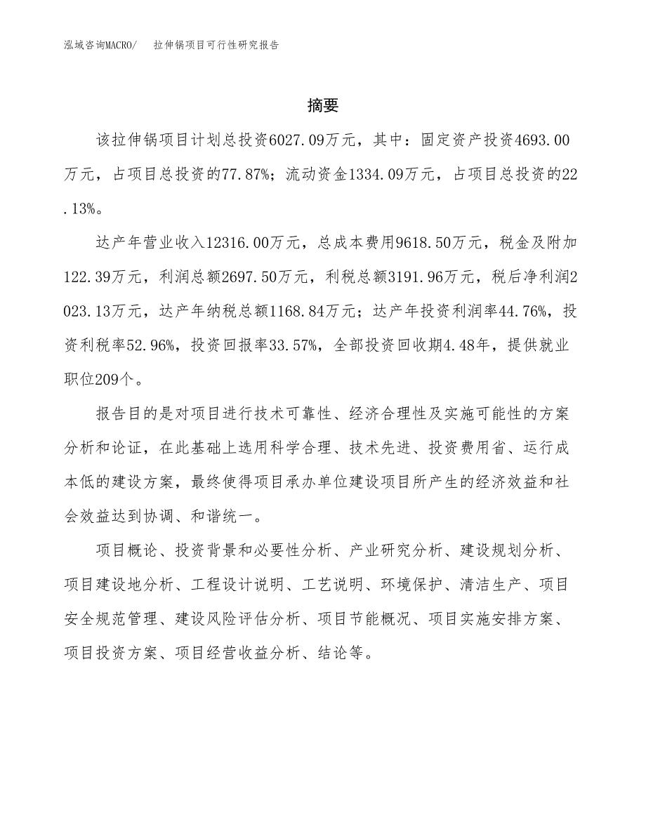 拉伸锅项目可行性研究报告模板及范文.docx_第2页
