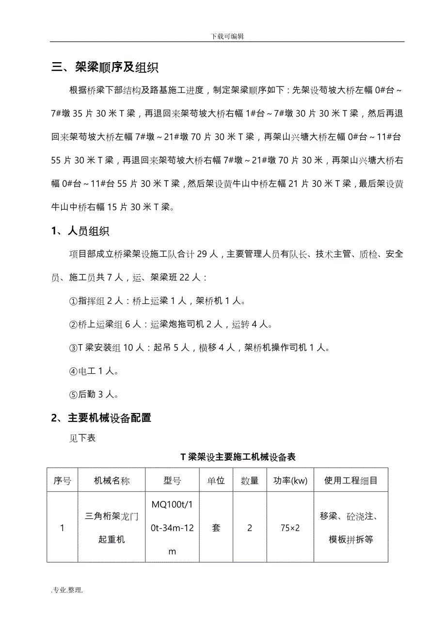 苟坡大桥T梁安装工程施工设计方案_第2页