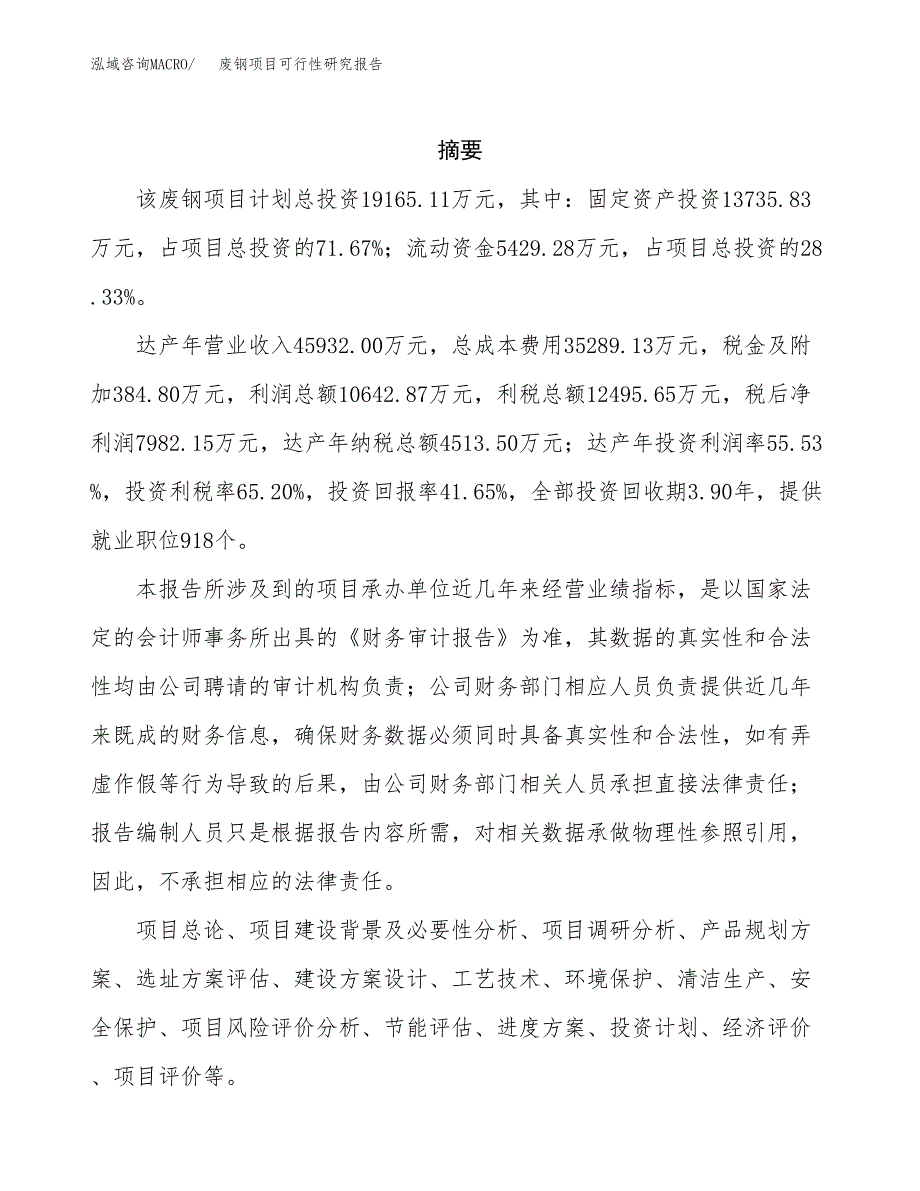 废钢项目可行性研究报告模板及范文.docx_第2页